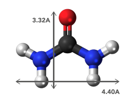 Representação da molécula de ureia